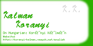 kalman koranyi business card